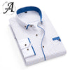 Printed Plaid Polka Dot Men Shirt Long-Sleeved Casual Shirts For Men Slim Fit 21 Colors Male Dress Shirts Camisas Masculina
